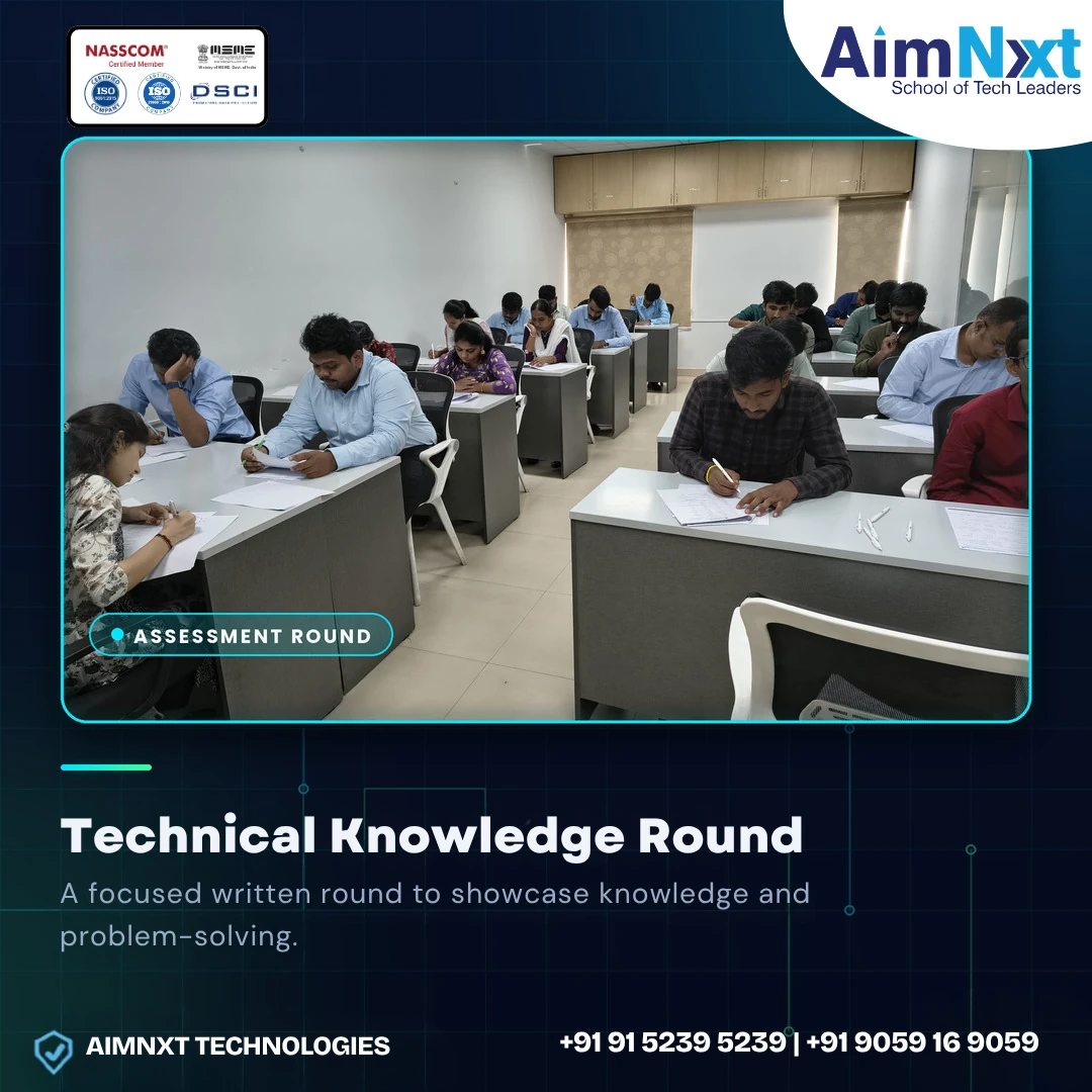 Candidates participating in the AimNxt Networking assessment