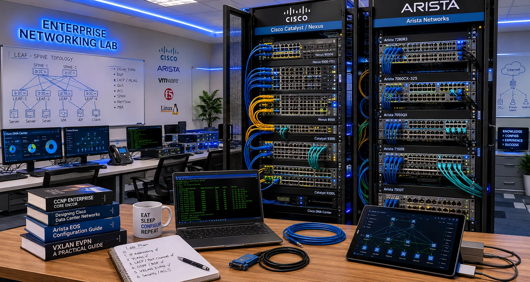 Enterprise Networking Lab - Cisco Catalyst, Nexus & Arista Infrastructure | AimNxt