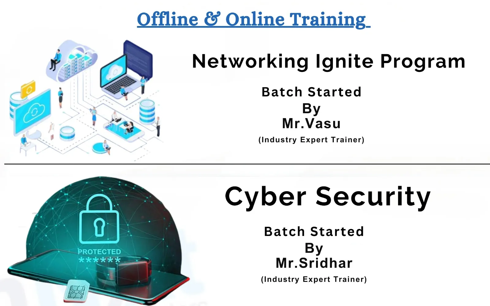 Free Demo for Offline and Online Training