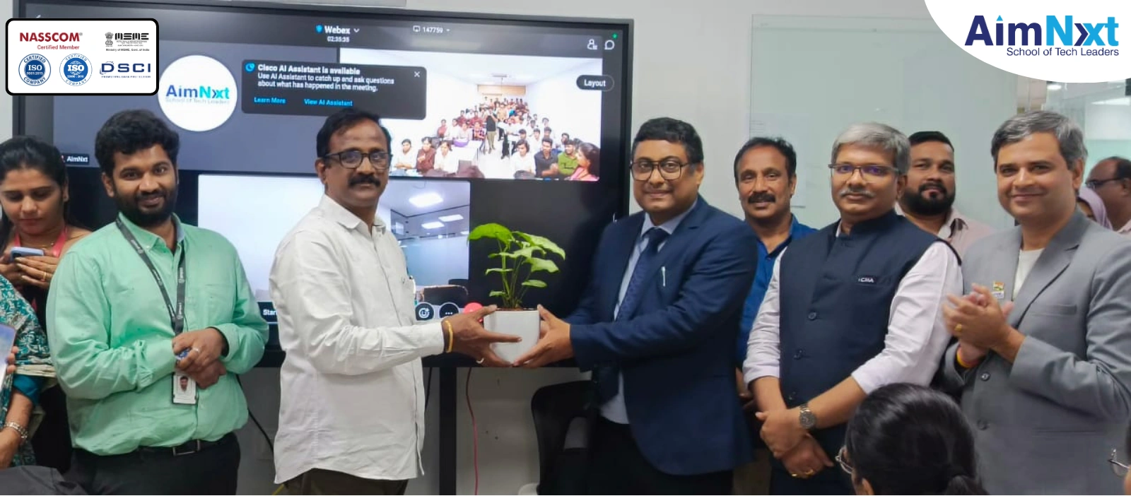 ICMAI Placement Drive ceremony at AimNxt with team members and guests