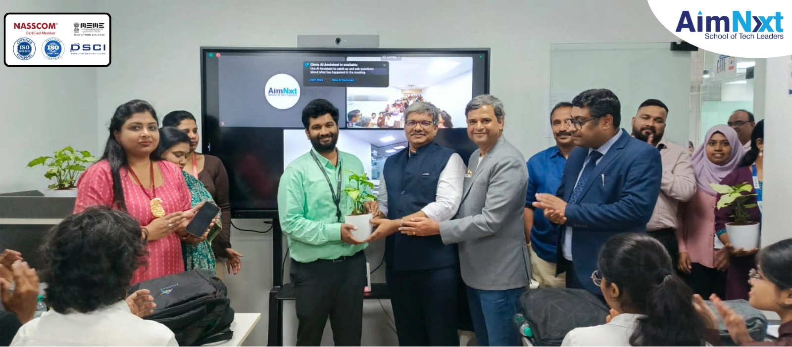 ICMAI Placement Drive team recognition ceremony at AimNxt with guests